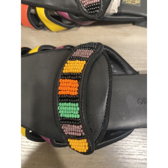 FARM Rio Rainbow Beaded Mule Vegan Tropical Vacation Boho Size 7.5 - Picture 7 of 10